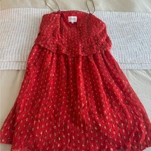 Sezane Red and Gold Dress Size 38